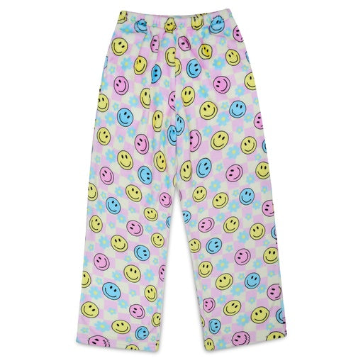 happy check fuzzie pants