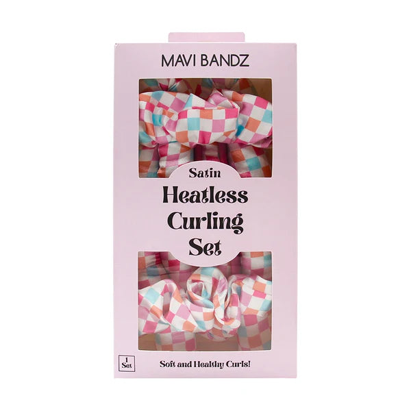 satin heatless curling set