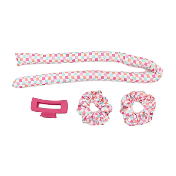satin heatless curling set