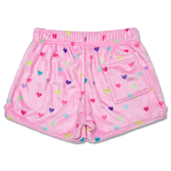heart confetti fuzzie shorts