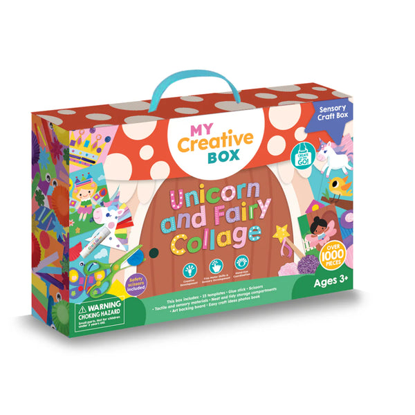 unicorn and fairy collage sensory activity box