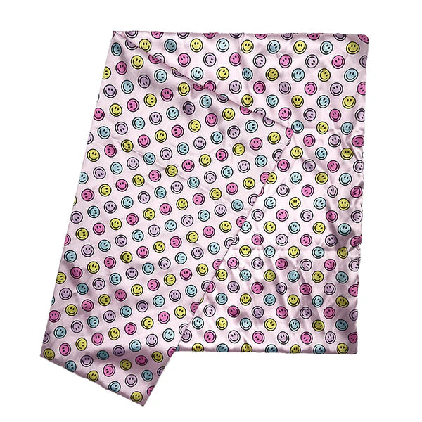 smiley satin pillowcase