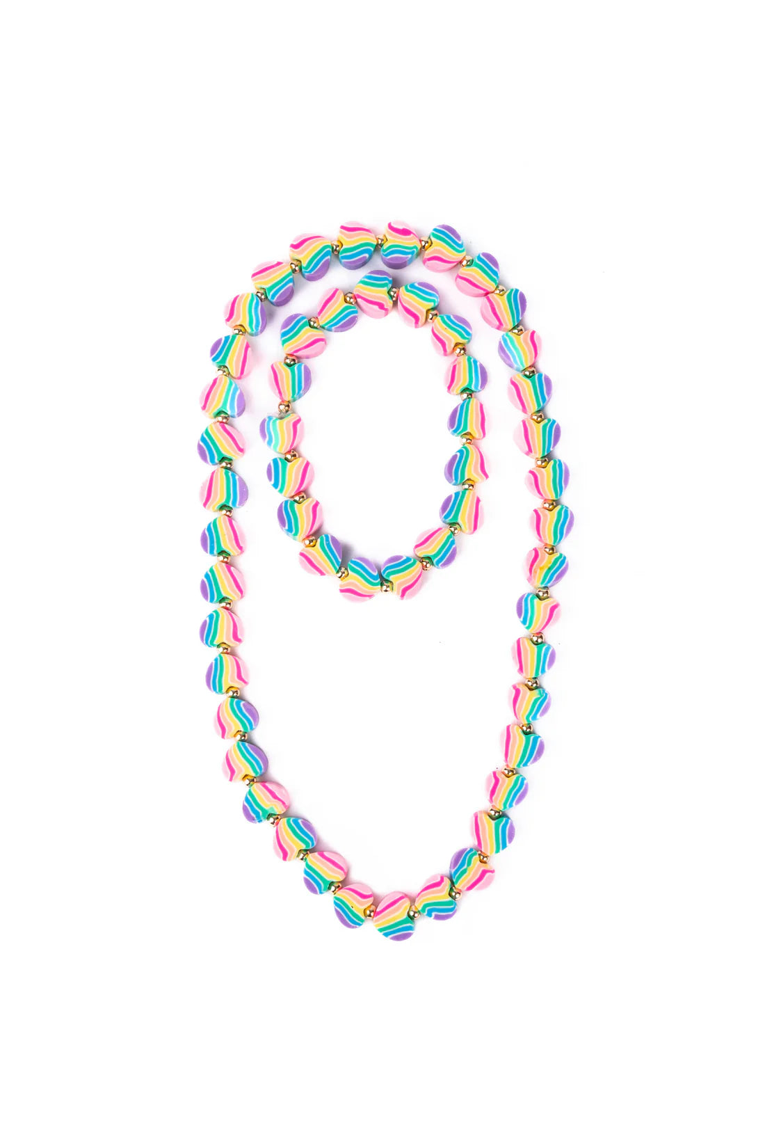 hearts of many colors necklace and bracelet set