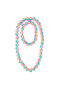 hearts of many colors necklace and bracelet set