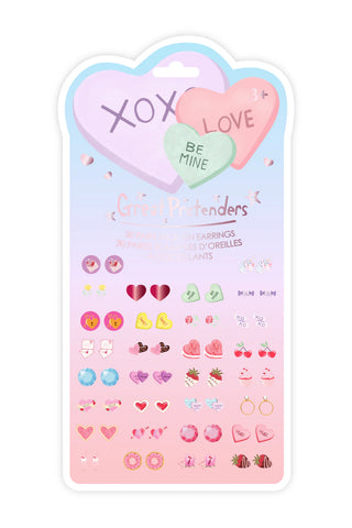 candy heart valentines sticker earrings