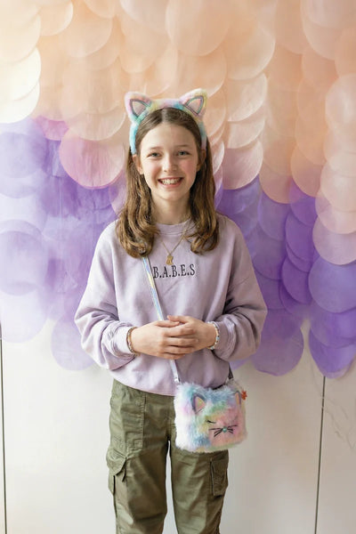 rainbow furry kitty headband