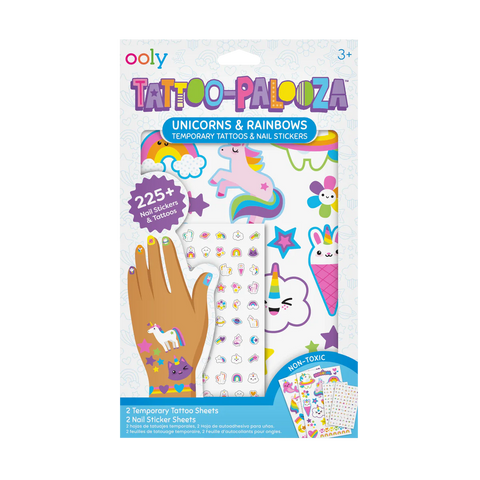 temporary tattoos and nail stickers