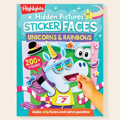 highlights sticker faces - unicorns and rainbows