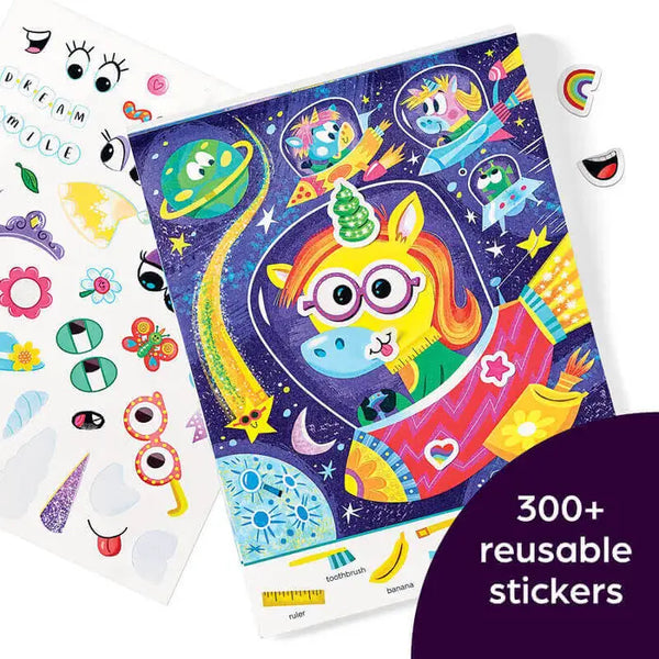 highlights sticker faces - unicorns and rainbows