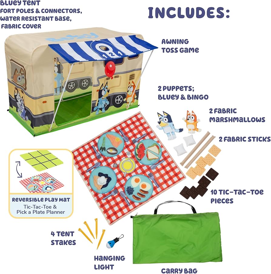 bluey camping activity fort