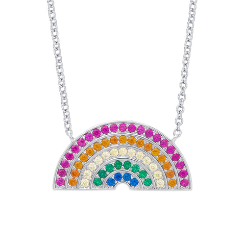 rainbow cz necklace