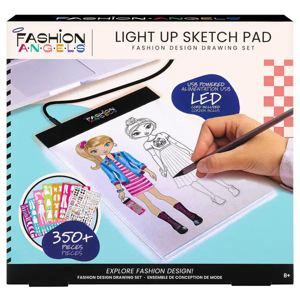light up sketch pad - fashion drawing set