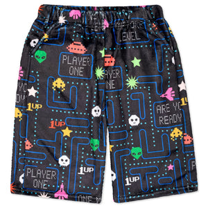 retro gamer fuzzie board shorts
