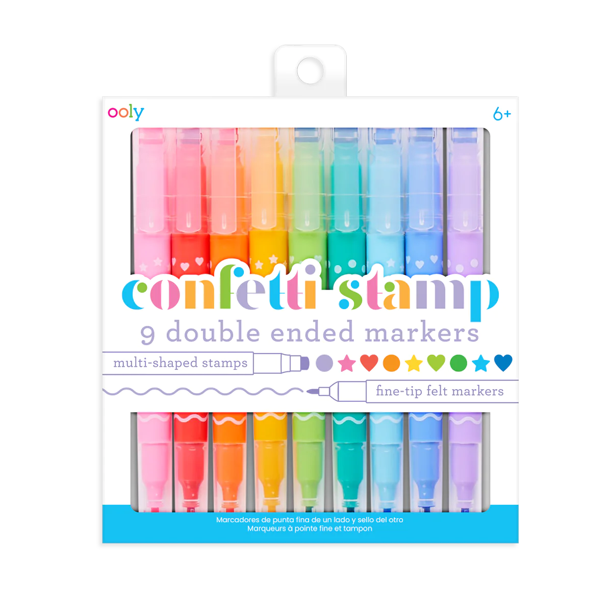 confetti stamp double ended markers