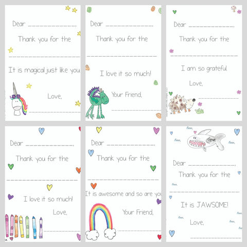 fill in thank you notes - assorted designs