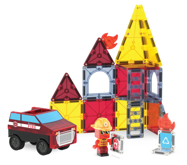 magna-tiles fire rescue