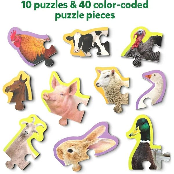 step by step puzzles - farm animals