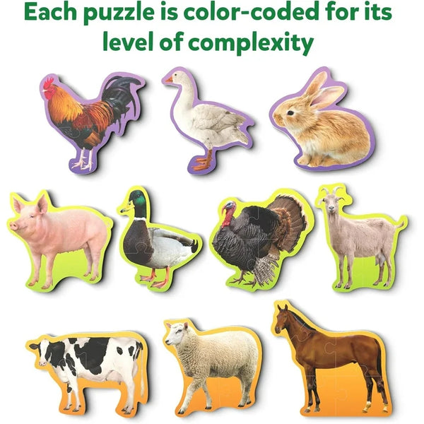 step by step puzzles - farm animals