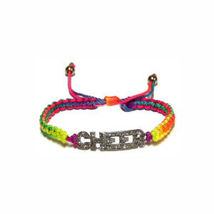 cheer rhinestone woven adjustable bracelet