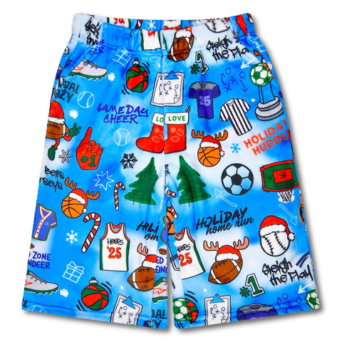 corey paige holiday game day fuzzie board shorts