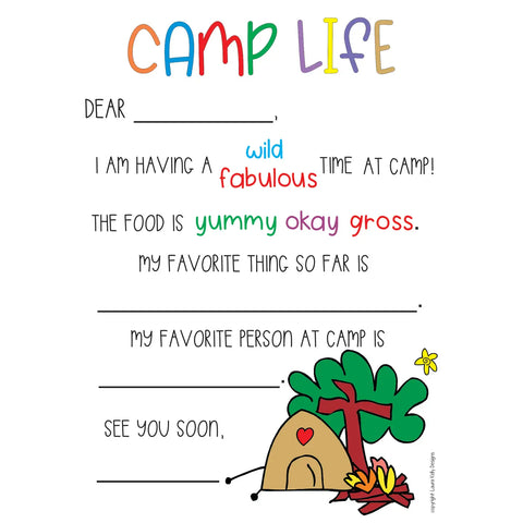 camp note cards