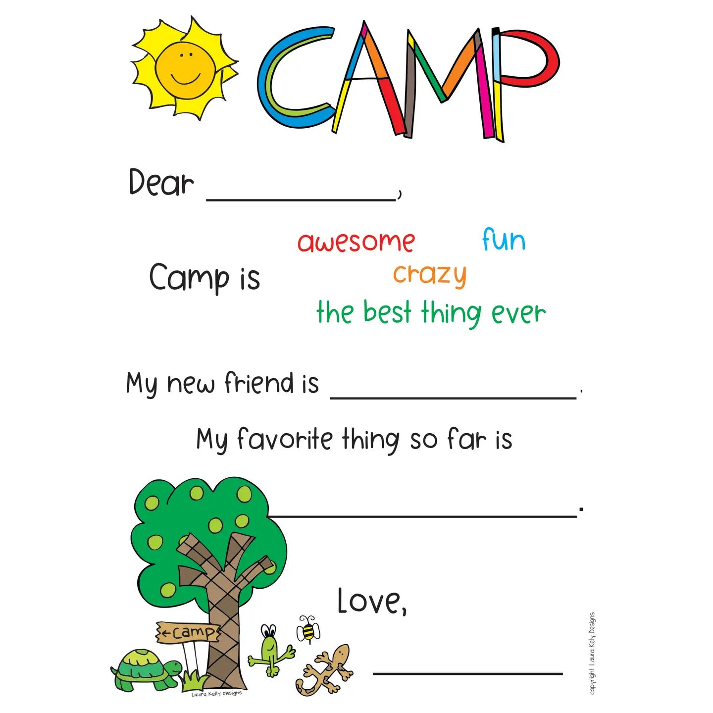 camp note cards