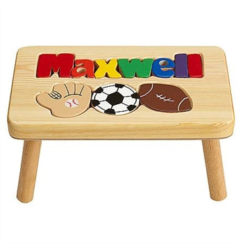 personalized name puzzle stool