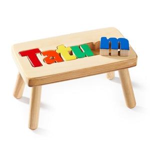 personalized name puzzle stool