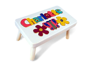 personalized name puzzle stool