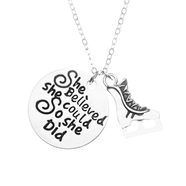 figure skating she believed she could so she did necklace