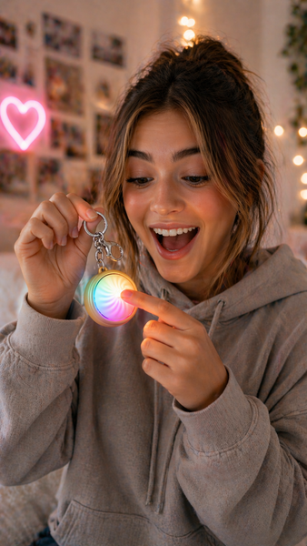 dumpling light up fidget keychain