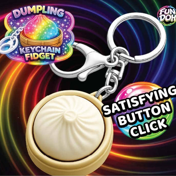 dumpling light up fidget keychain