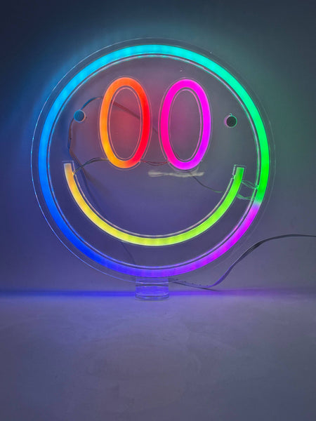 color changing neon sign - smiley