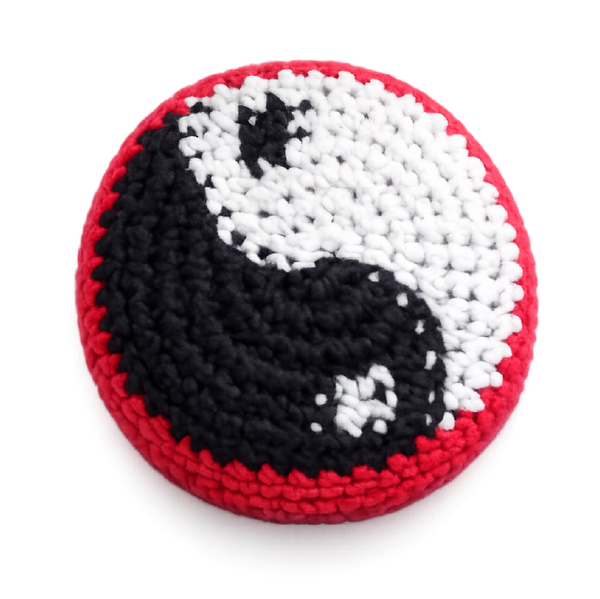 hand knitted kick pouch (hacky sack)