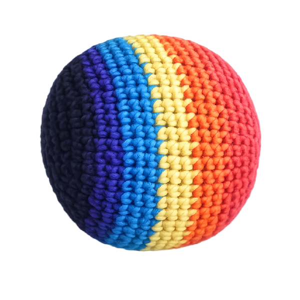 hand knitted kick pouch (hacky sack)