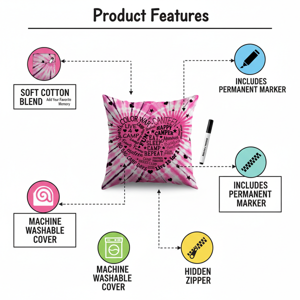 camp autograph pillow - trendy design