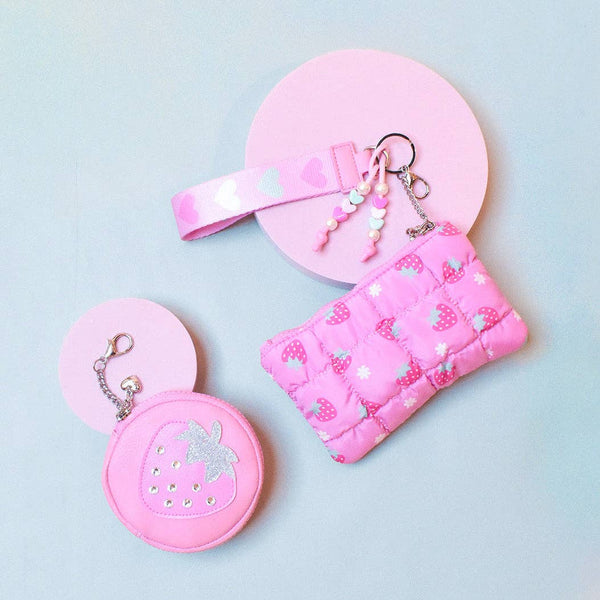 strawberry three piece coin purse set