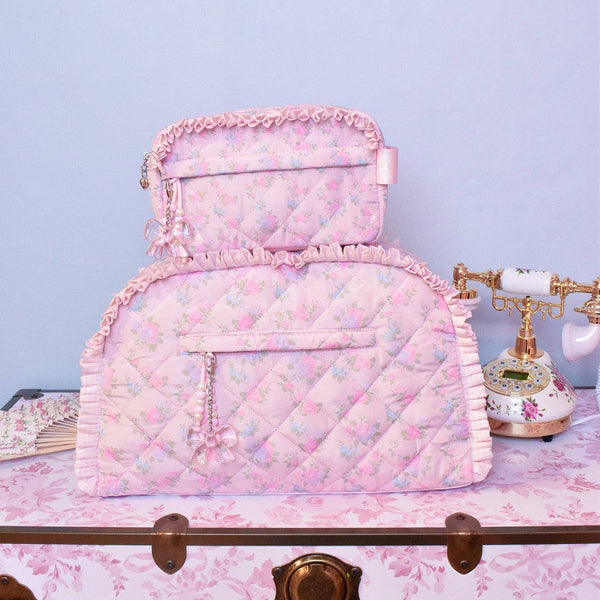 quilted floral medium duffle bag