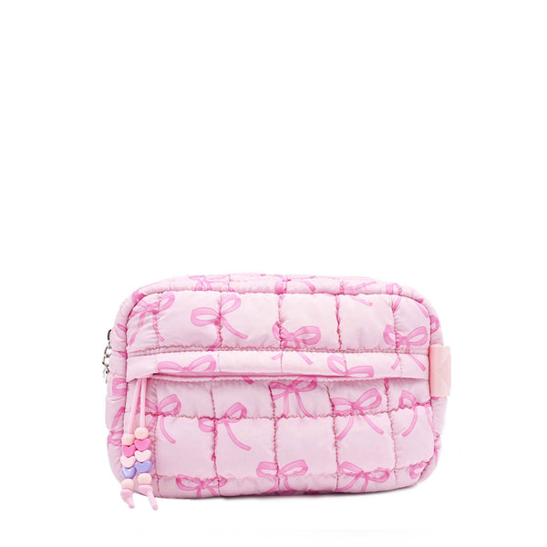 quilted scrunchies bow printed pouch