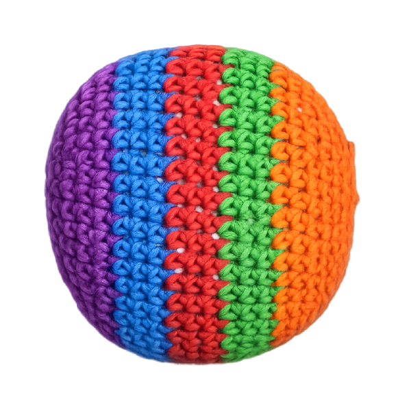 hand knitted kick pouch (hacky sack)