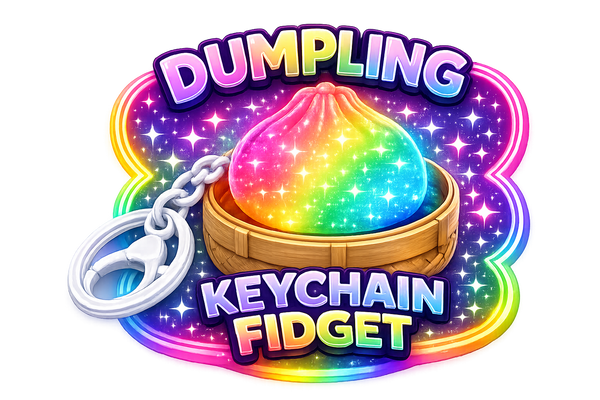 dumpling light up fidget keychain