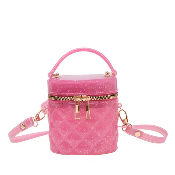 mini jelly bucket purse w/ crossbody strap