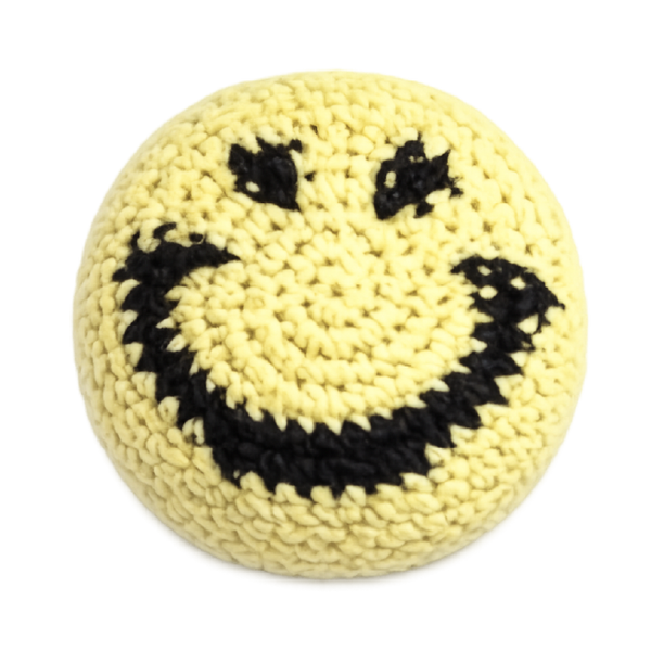 hand knitted kick pouch (hacky sack)