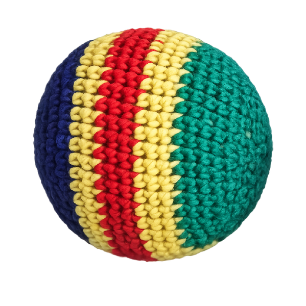hand knitted kick pouch (hacky sack)
