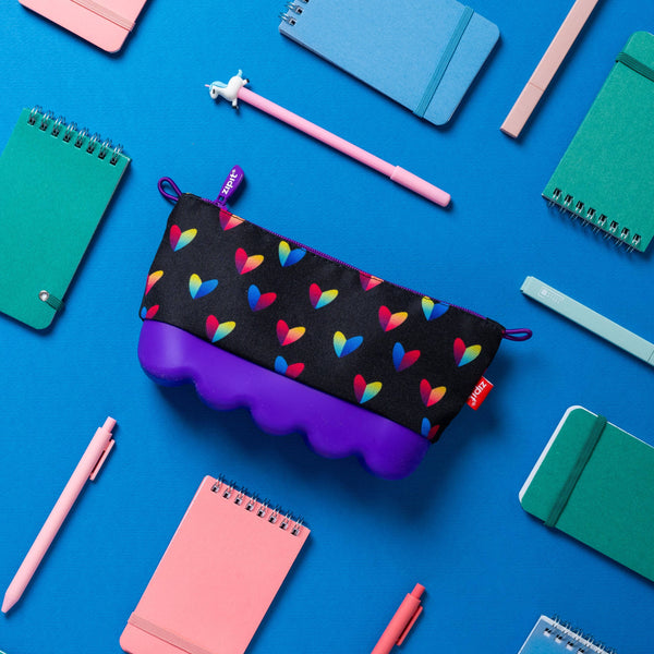 zipit hearts silicone pencil case