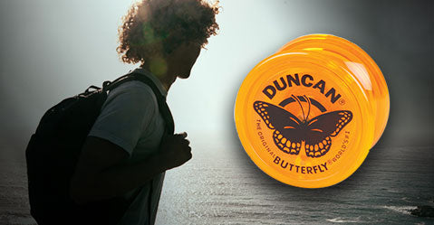 Yo-Yo Duncan Papillon Vintage – Orange/blanc/doré, Made In USA, Années 80/90