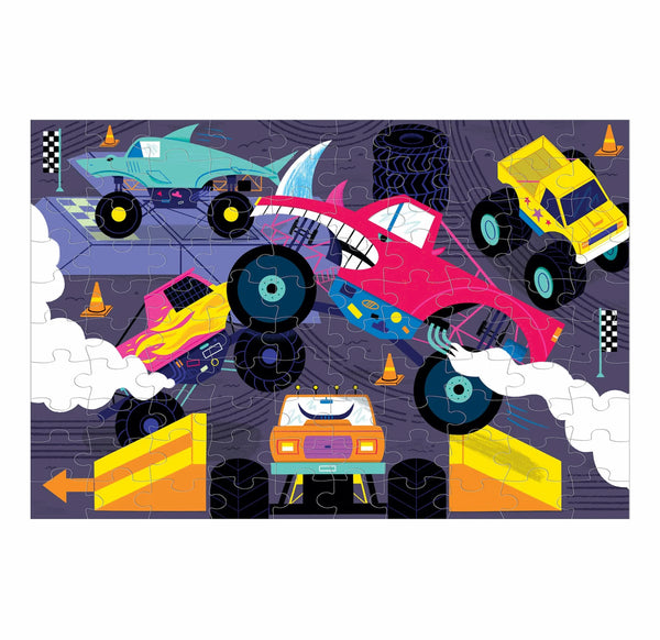 monster trucks glow in the dark - 100 piece puzzle