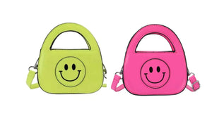 mini neon smiley purse
