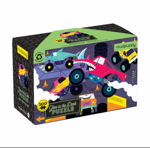 monster trucks glow in the dark - 100 piece puzzle
