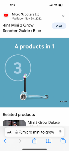 micro mini to grow magic led scooter